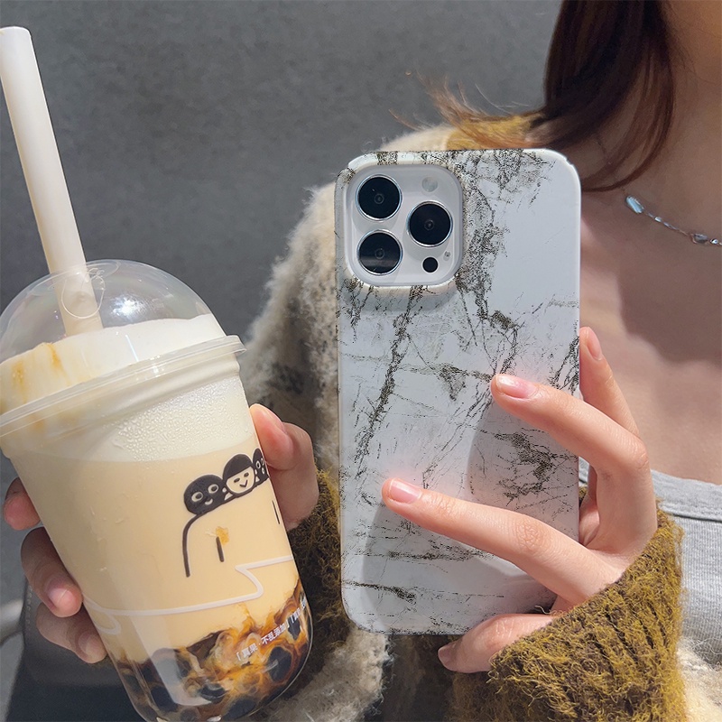 Ốp Điện Thoại Cứng Chống Sốc Họa Tiết Cẩm Thạch Cho iphone 14 pro Max 11 13 12 7Plus 8 X XS Max