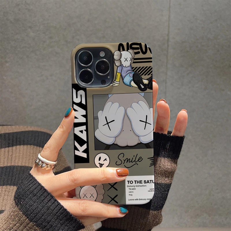 Ốp Điện Thoại Cứng Chống Sốc In Hình Gấu KAWS Hoạt Hình Cho iphone 14 pro Max 11 13 12 7Plus 8 X XS Max