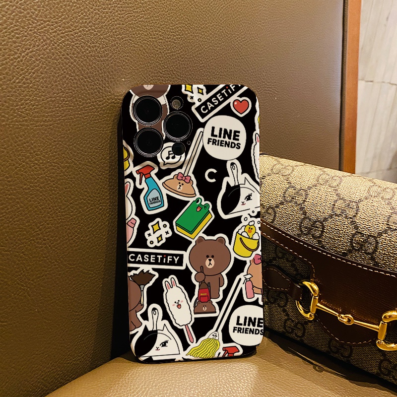 Ốp Điện Thoại Cứng Hình Gấu Nâu Thời Trang Chống Sốc Cho iphone 14 pro Max 11 13 12 7Plus 8 X XS Max