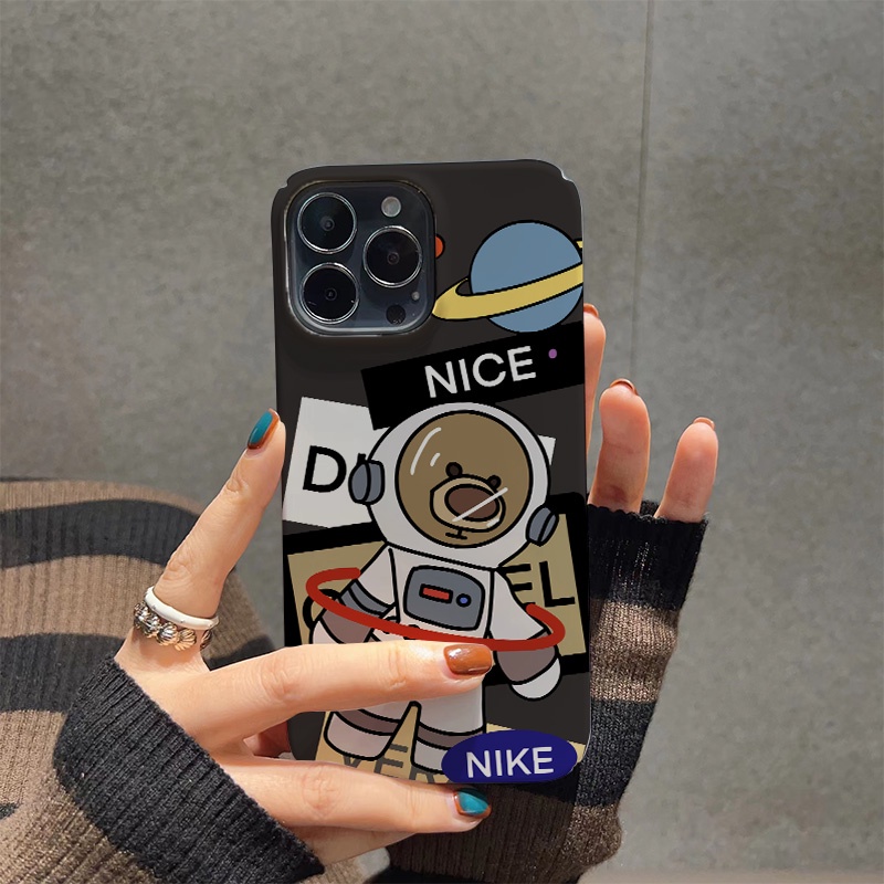 Ốp Điện Thoại Cứng Chống Sốc In Hình Gấu Phi Hành Gia Cho iphone 14 pro Max 11 13 12 7Plus 8 X XS Max