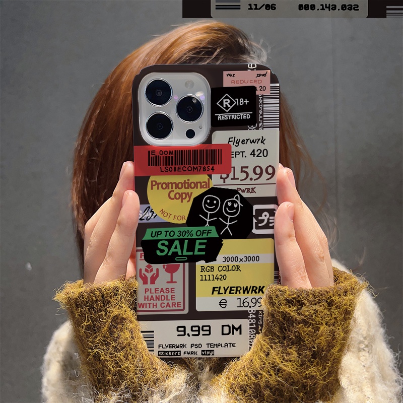 Ốp Điện Thoại Cứng Chống Sốc In Hình Nhãn Dán Thời Trang Cho iphone 14 pro Max 11 13 12 7Plus 8 X XS Max