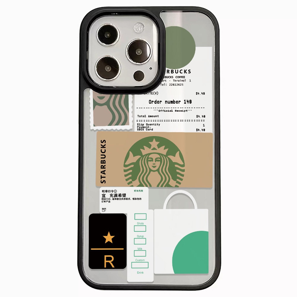 Ốp Điện Thoại Nhựa Acrylic Cứng Trong Suốt In Hình Nhãn Hiệu Cà Phê Cho iphone 14 pro Max 11 13 12 7Plus 8 X XS Max