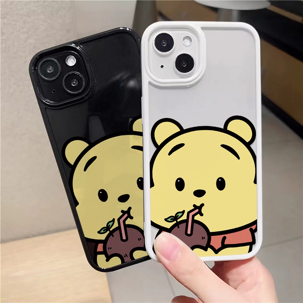 Ốp Điện Thoại Nhựa Acrylic Cứng Trong Suốt Hình Gấu Winnie Đáng Yêu Cho iphone 14 pro Max 11 13 12 7Plus 8 X XS Max