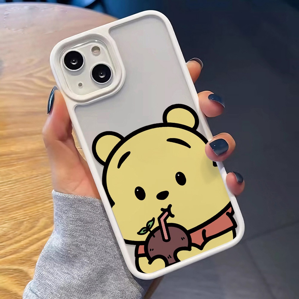 Ốp Điện Thoại Nhựa Acrylic Cứng Trong Suốt Hình Gấu Winnie Đáng Yêu Cho iphone 14 pro Max 11 13 12 7Plus 8 X XS Max