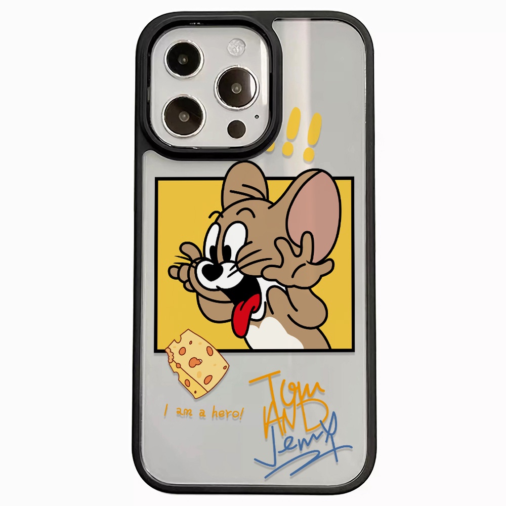 Ốp Điện Thoại Nhựa Acrylic Cứng Trong Suốt Hình Chuột Phô Mai Cho iphone 14 pro Max 11 13 12 7Plus 8 X XS Max