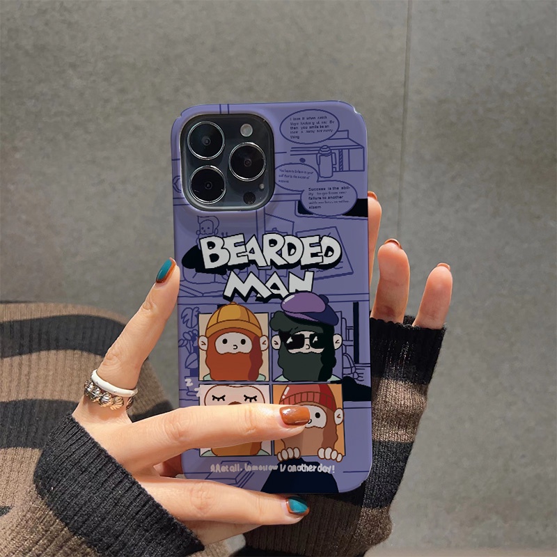 Ốp Điện Thoại Cứng Họa Tiết Râu Chú Dễ Thương Cho iphone 14 pro Max 11 13 12 7Plus 8 X XS Max