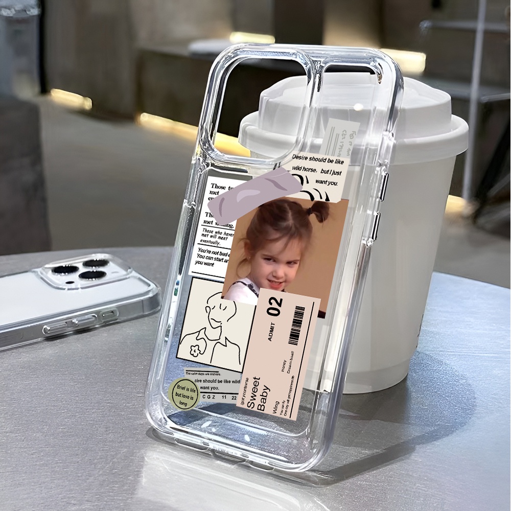 Ốp Điện Thoại Trong Suốt Hình Cô Gái Không Gian Cho iphone 14 pro max 11 13 12 7 8 Plus X XR XSMax