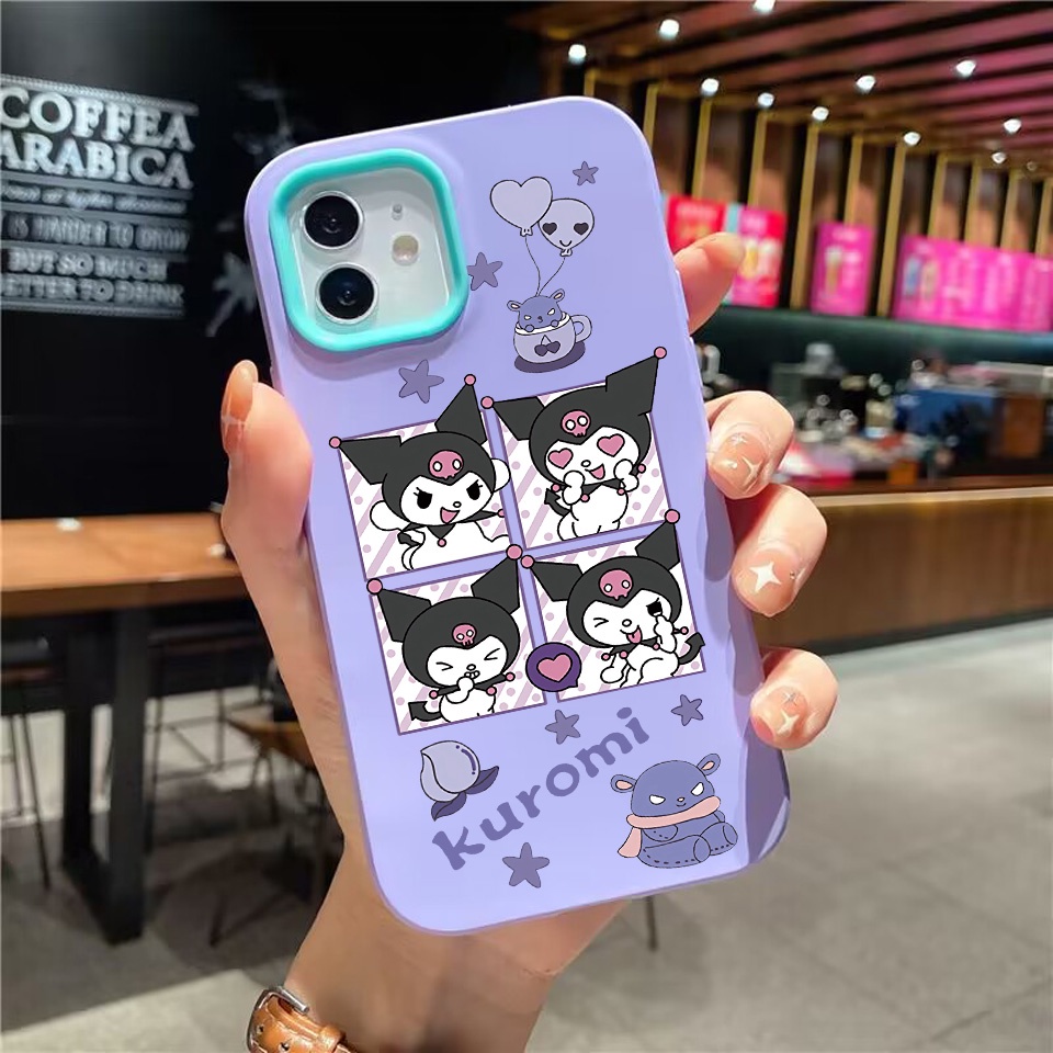 Ốp Điện Thoại silicon Dẻo 3 Trong 1 Hình kuromi Cho iPhone 14Promax 13 12 11 7Plus X XR 7 8 Hộp Đựng Đồ Dùng Cao Cấp Tiện Dụng