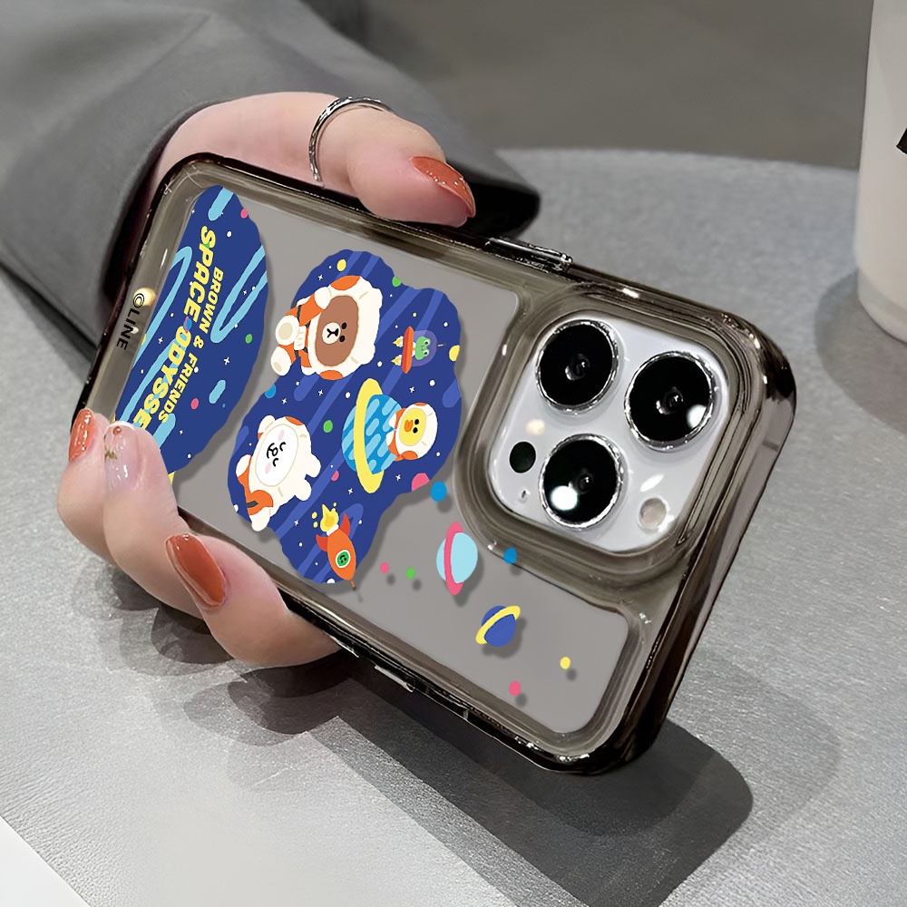 Ốp Điện Thoại Trong Suốt In Hình Gấu Vũ Trụ Cho iphone 14 pro max 11 13 12 7 8 Plus X XR XSMax