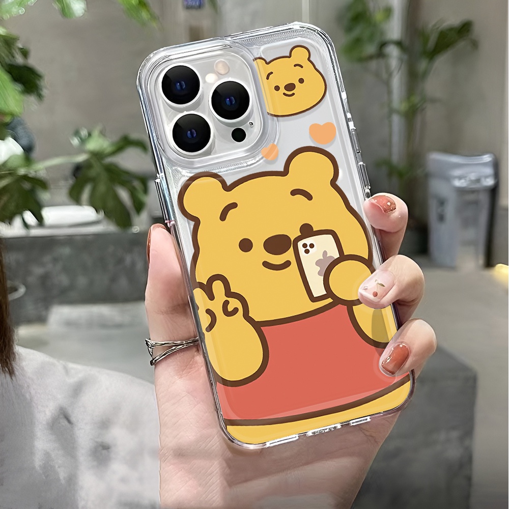 Ốp Điện Thoại Trong Suốt In Hình Gấu Pooh Cho iphone 14 pro max 11 13 12 7 8 Plus X XR XSMax
