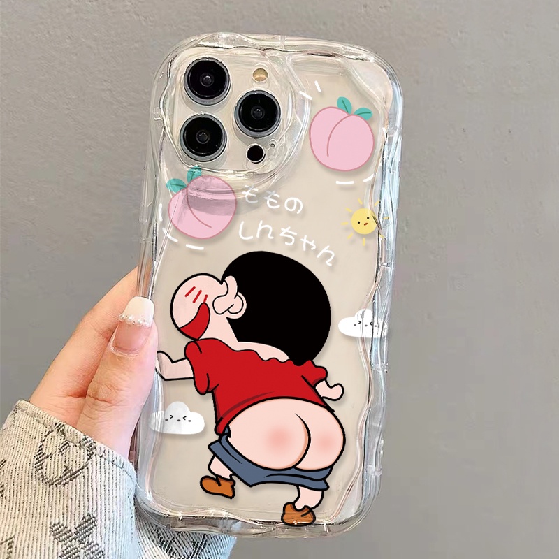 Ốp Điện Thoại Dẻo Trong Suốt Họa Tiết Hoạt Hình Cậu Bé Bút Chì Cho iphone 14 pro Max 11 13 12 7Plus 8 X XS Max