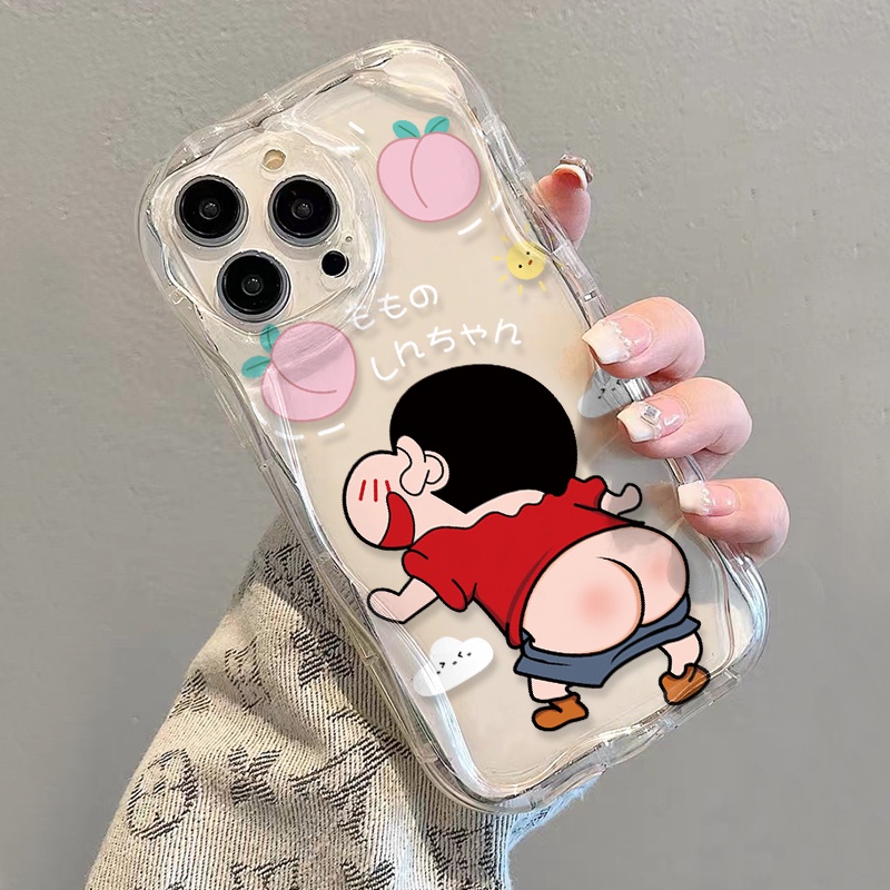 Ốp Điện Thoại Dẻo Trong Suốt Họa Tiết Hoạt Hình Cậu Bé Bút Chì Cho iphone 14 pro Max 11 13 12 7Plus 8 X XS Max