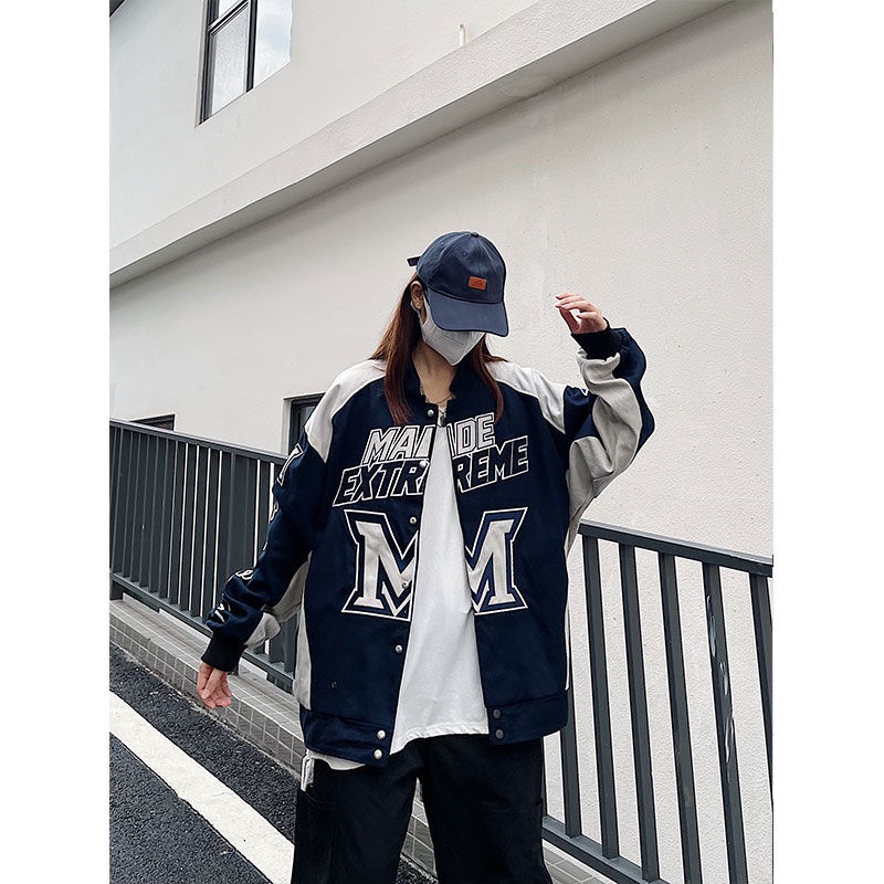 Áo Khoác Bóng Chày Dáng Rộng Kiểu Hip-Hop Mỹ Thời Trang Xuân Thu Cho Nam Và Nữ