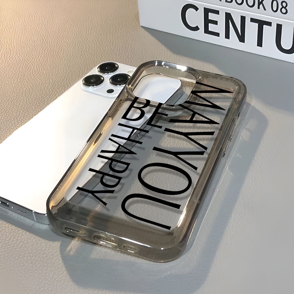 Ốp Điện Thoại Trong Suốt In Chữ May You Be Happy Cho iphone 14 pro max 11 13 12 7 8 Plus X XR XSMax