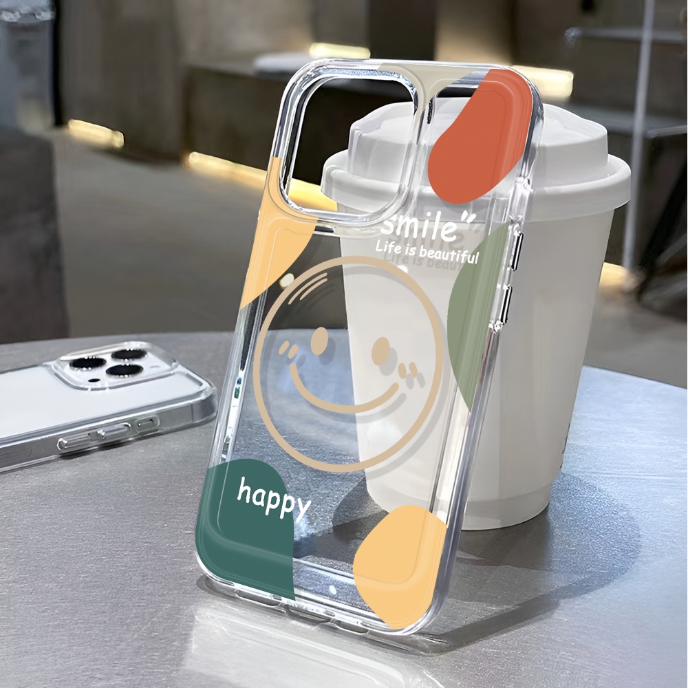 Ốp Điện Thoại Trong Suốt In Hình Mặt Cười Cho iphone 14 pro max 11 13 12 7 8 Plus X XR XSMax