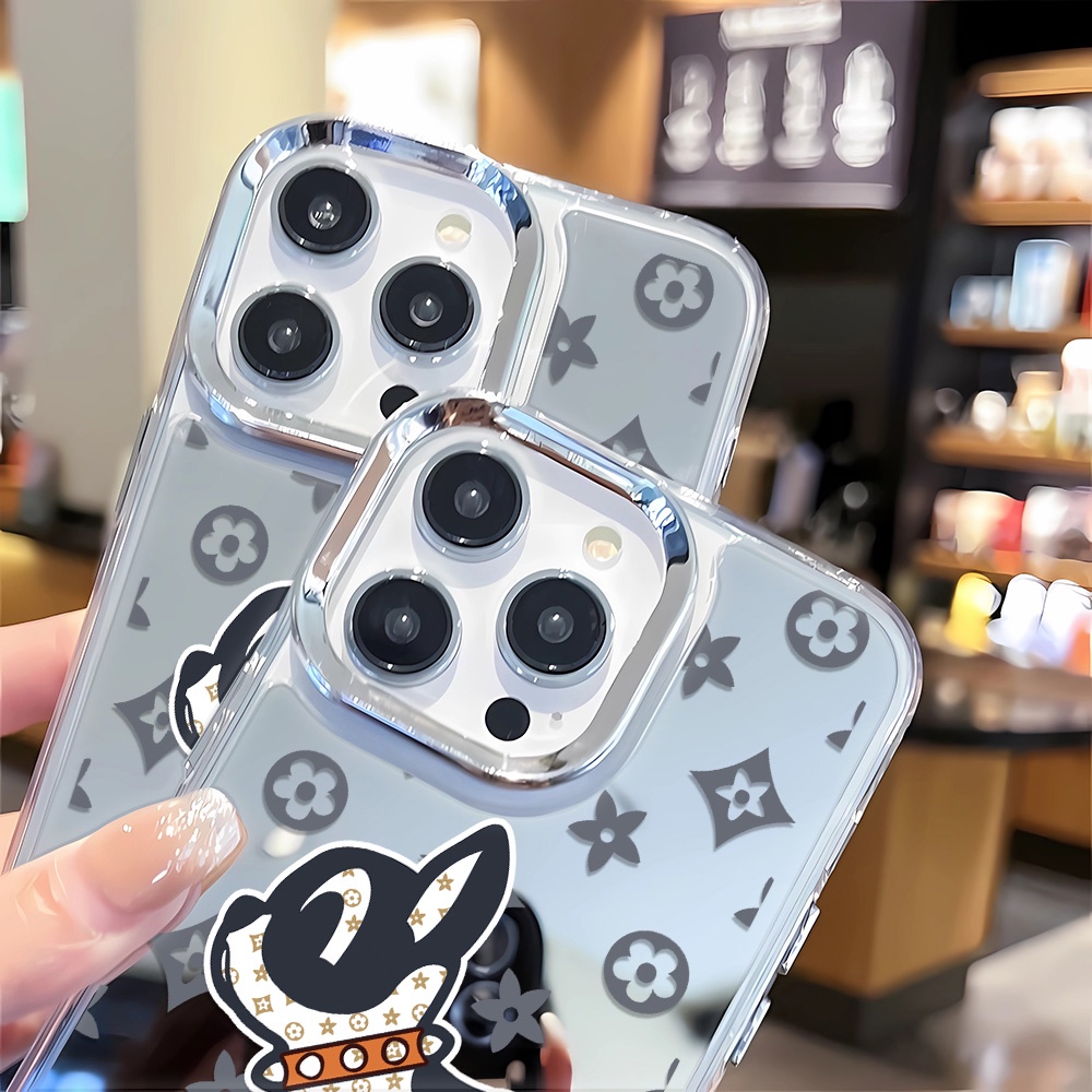 Ốp Điện Thoại Tpu In Hình Chó Hoạt Hình Mặt Gương Cho iphone 14 pro max 11 12 13 8 7 Plus X XR XSMax