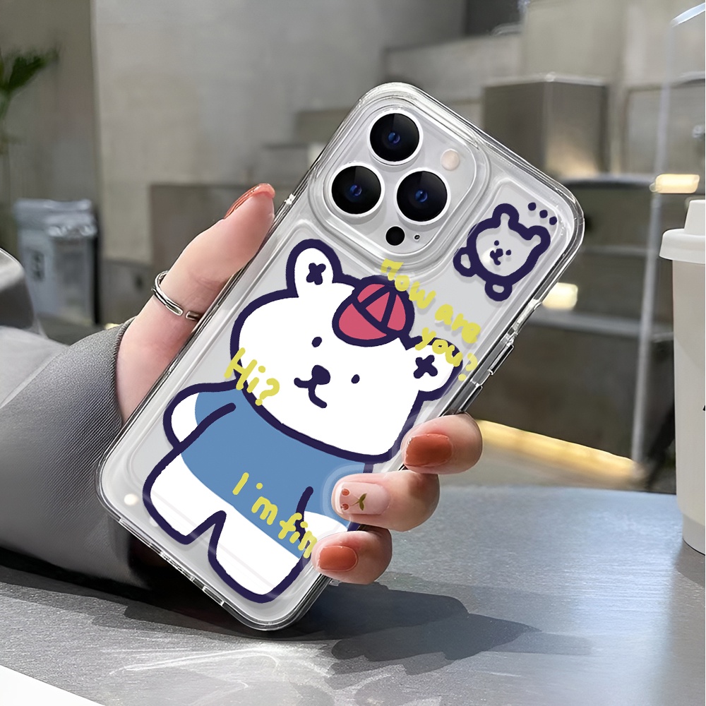 Ốp Điện Thoại Trong Suốt In Hình Gấu Hoạt Hình Dễ Thương Cho iphone 14 pro max 11 13 12 7 8 Plus X XR XSMax