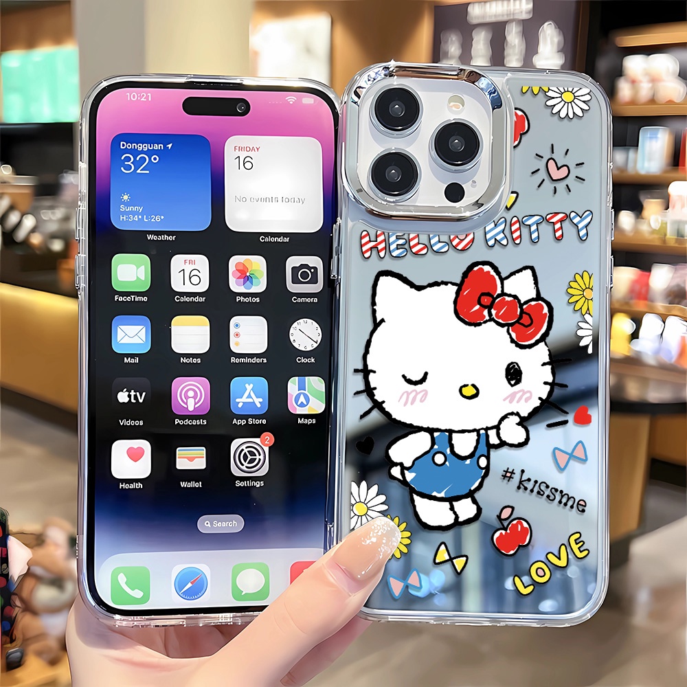 Ốp Điện Thoại Họa Tiết Hello Kitty Cho iphone 14 pro max 11 12 13 8 7 Plus X XR XSMax