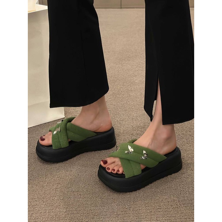 Dép Sandal Đế Dày Tăng Chiều Cao Thời Trang Mùa Hè Phong Cách Hàn Quốc Cho Nữ