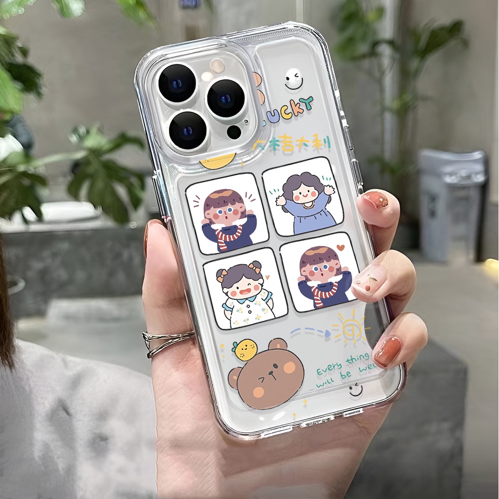 Ốp Điện Thoại Trong Suốt In Hình Bé Trai Bé Gái Cho iphone 14 pro max 11 13 12 7 8 Plus X XR XSMax