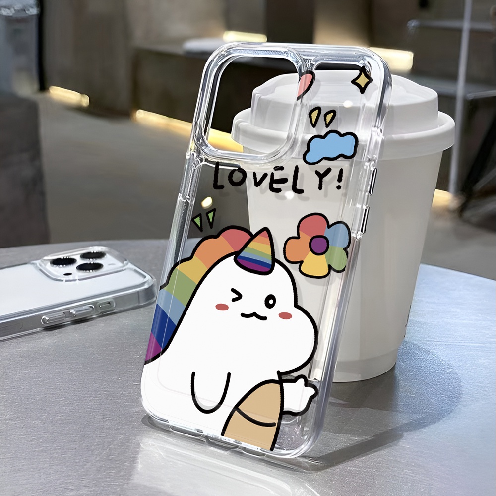 Ốp Điện Thoại Trong Suốt In Hình Kỳ Lân Cho iphone 14 pro max 11 13 12 7 8 Plus X XR XSMax