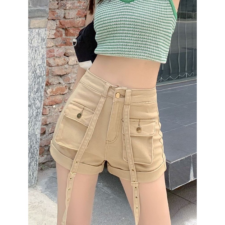 [Hàng Có Sẵn Giao Hàng Nhanh] Quần Short Yếm Denim Mỏng Dáng Rộng Lưng Cao Phong Cách Mới 2023 Thời Trang Mùa Hè Dành Cho Bạn Nữ