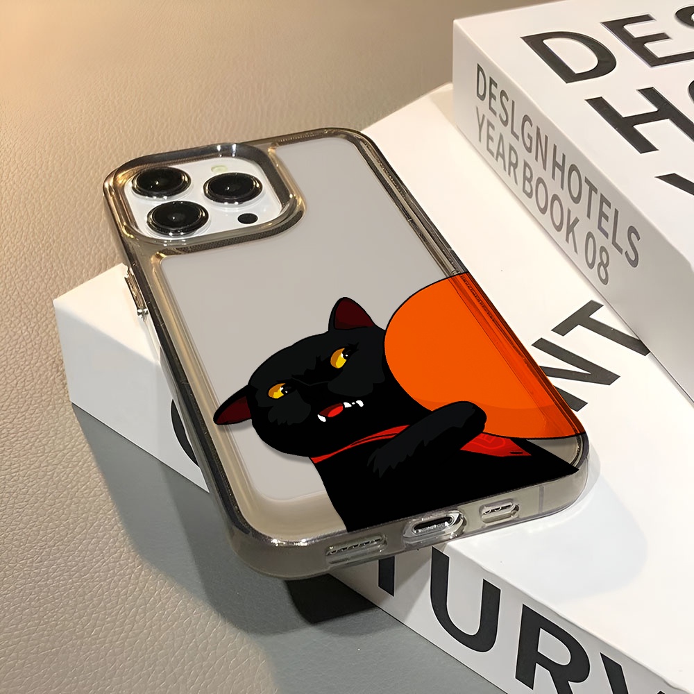 Ốp Điện Thoại Trong Suốt Chống Sốc In Hình Mèo Và Quả Cam Cho iphone 14 pro max 11 13 12 7 8 Plus X XR XSMax