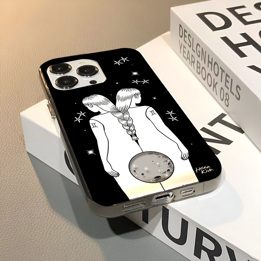 Ốp Điện Thoại Trong Suốt Chống Sốc In Hình Cô Gái Không Gian Cho iphone 14 pro max 11 13 12 7 8 Plus X XR XSMax