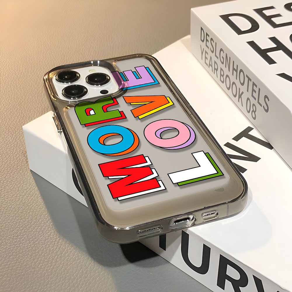 Ốp Điện Thoại Trong Suốt Chống Sốc In Chữ More Love Thời Trang Cho iphone 14 pro max 11 13 12 7 8 Plus X XR XSMax