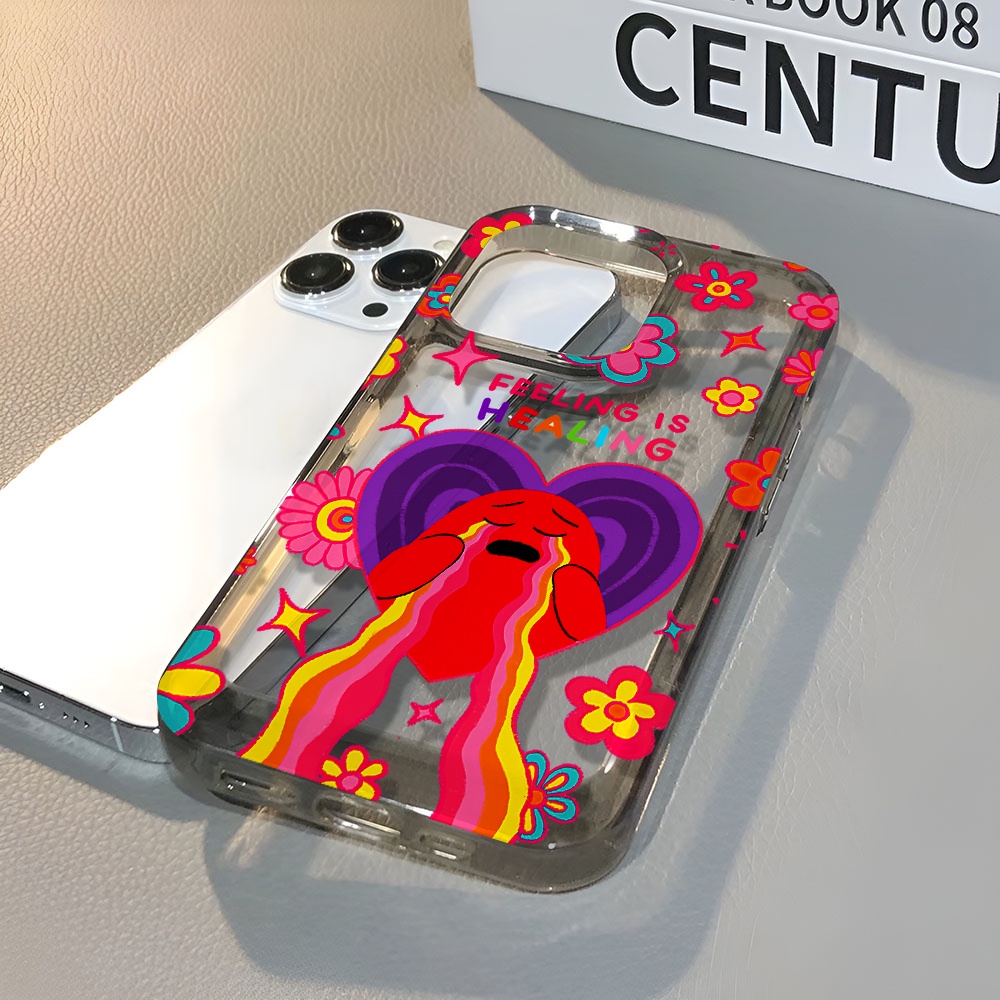 Ốp Điện Thoại Trong Suốt Chống Sốc Họa Tiết Trái Tim Cho iphone 14 pro max 11 13 12 7 8 Plus X XR XSMax