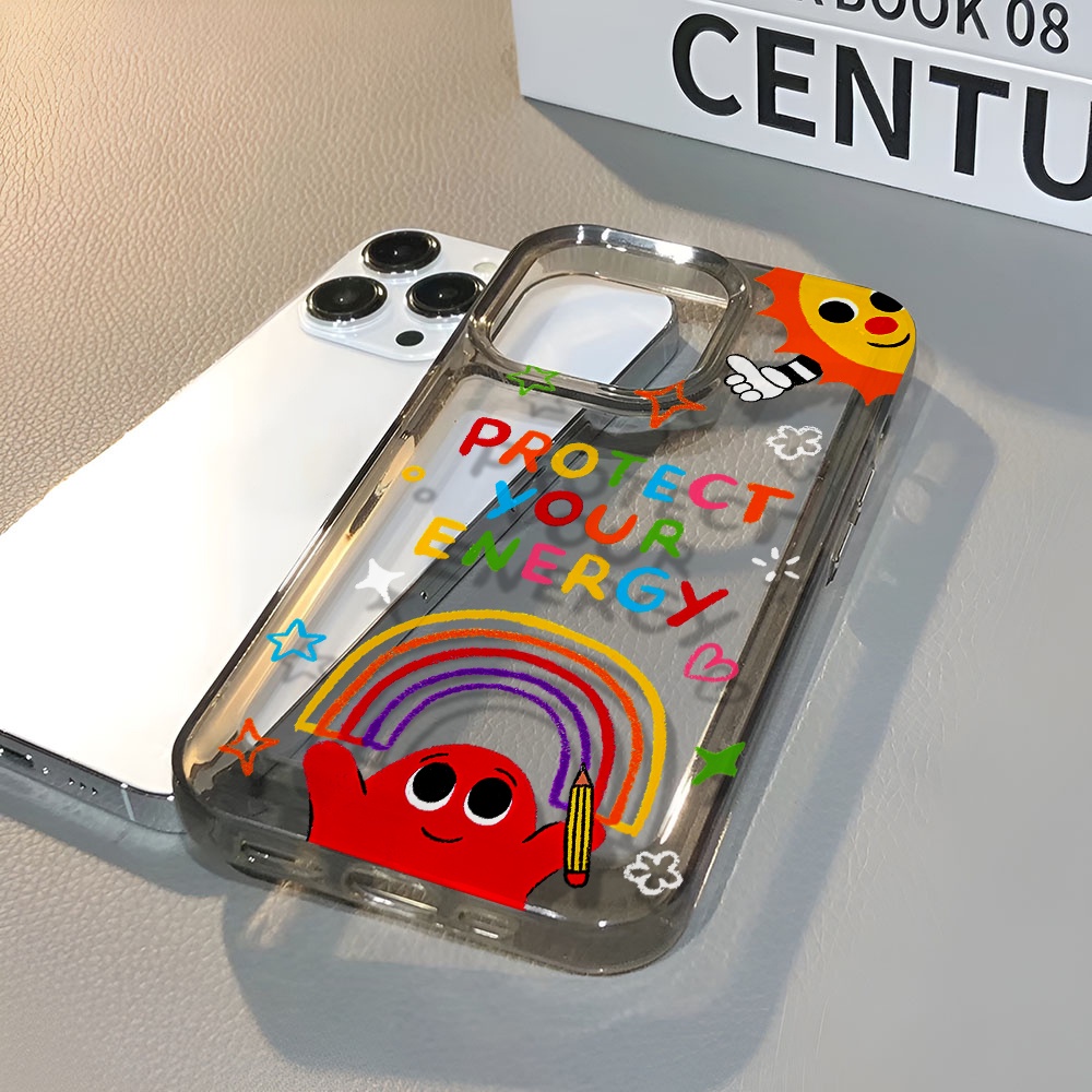 Ốp Điện Thoại Trong Suốt Chống Sốc Họa Tiết Cầu Vồng Cho iphone 14 pro max 11 13 12 7 8 Plus X XR XSMax
