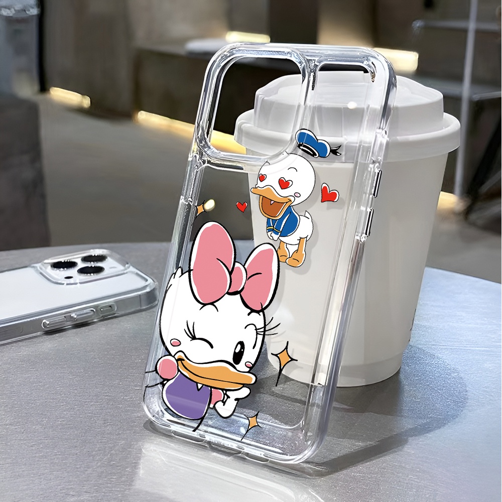 Ốp Điện Thoại Trong Suốt Chống Sốc Hình Vịt Hồng Cho iphone 14 pro max 11 13 12 7 8 Plus X XR XSMax