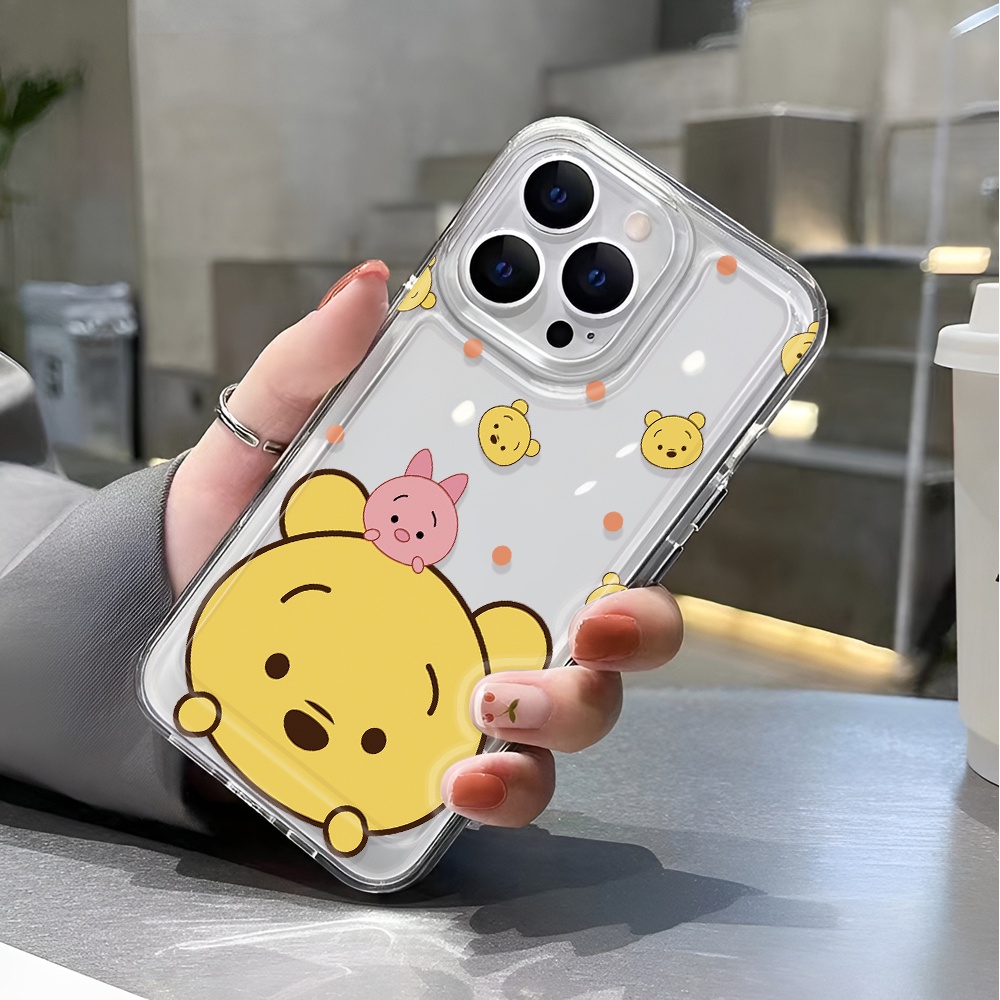 Ốp Điện Thoại Trong Suốt Họa Tiết Hoạt Hình Winnie the Pooh Chống Sốc Cho iphone 14 pro max 11 13 12 7 8 Plus X XR XSMax