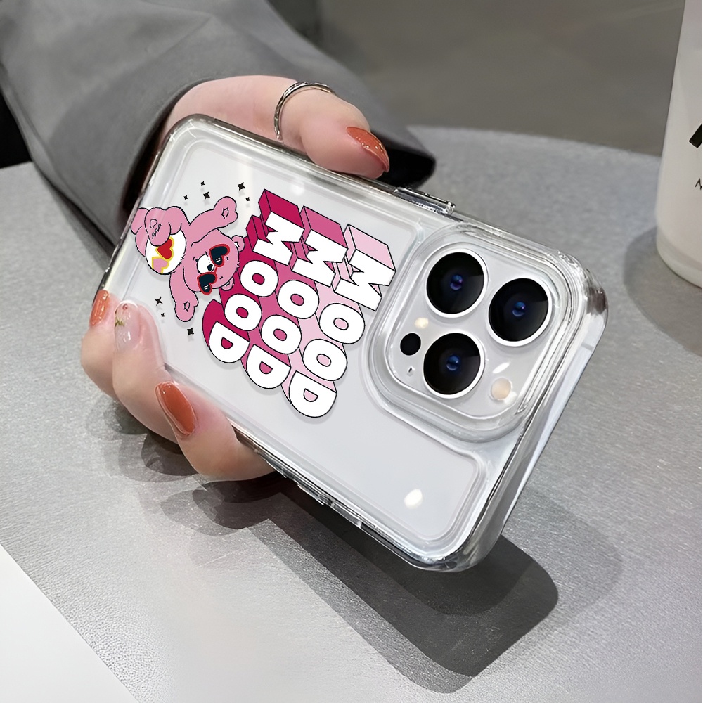 Ốp Điện Thoại Trong Suốt Chống Sốc In Hình Gấu Cầu Vồng Cho iphone 14 pro max 11 13 12 7 8 Plus X XR XSMax