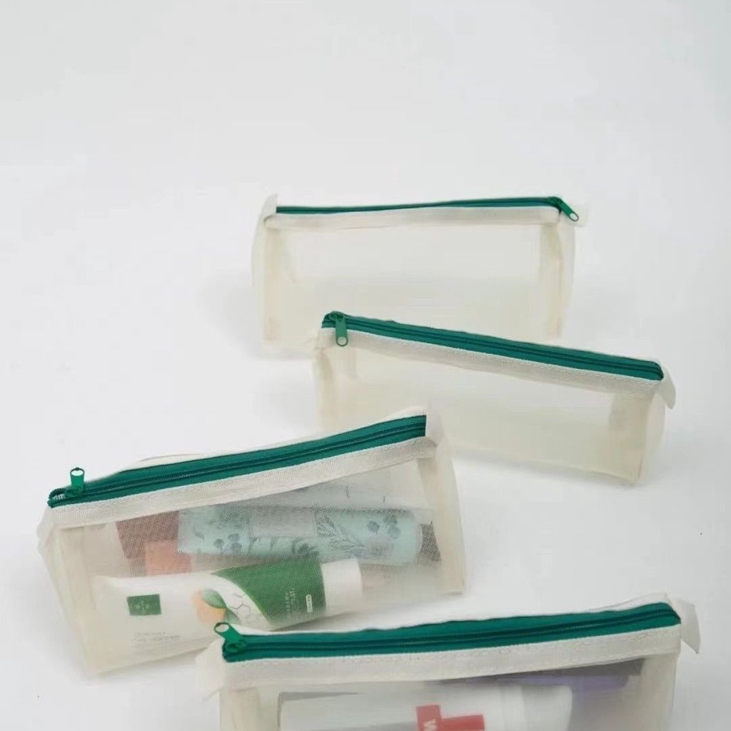 Set 2 Túi Đựng Đồ Trang Điểm Sức Chứa Lớn In Hình Cá Sấu Hoạt Hình Dễ Thương Có Dây Đeo