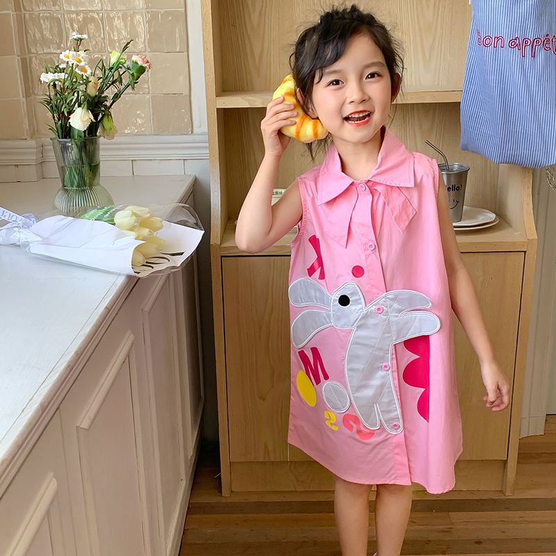 Đầm Công Chúa Mùa Hè Thời Trang Phong Cách Hàn Quốc In Họa Tiết Thỏ Cho Bé Gái