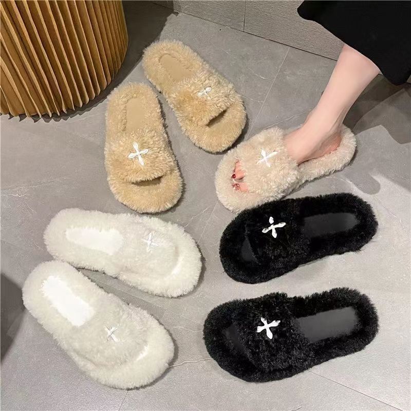 Dép Lông Xù Xinh Xắn Ấm Áp Cho Nữ Mùa Thu Đông 2023