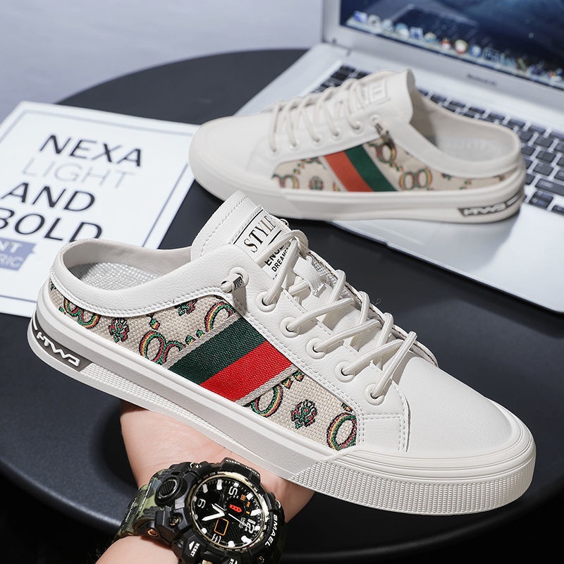 Giày Nam Phong Cách Mới 2024, Giày Nửa Trượt Hợp Thời Trang Không Gót