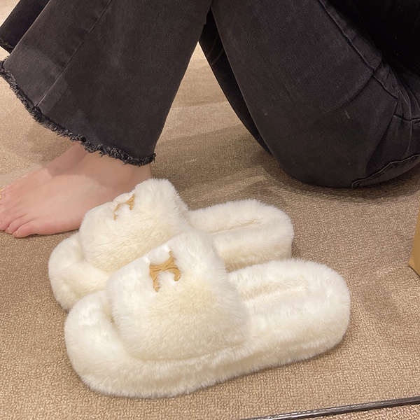 Dép Đế Dày Phối Lông Thời Trang 2023 Mới Cho Nữ