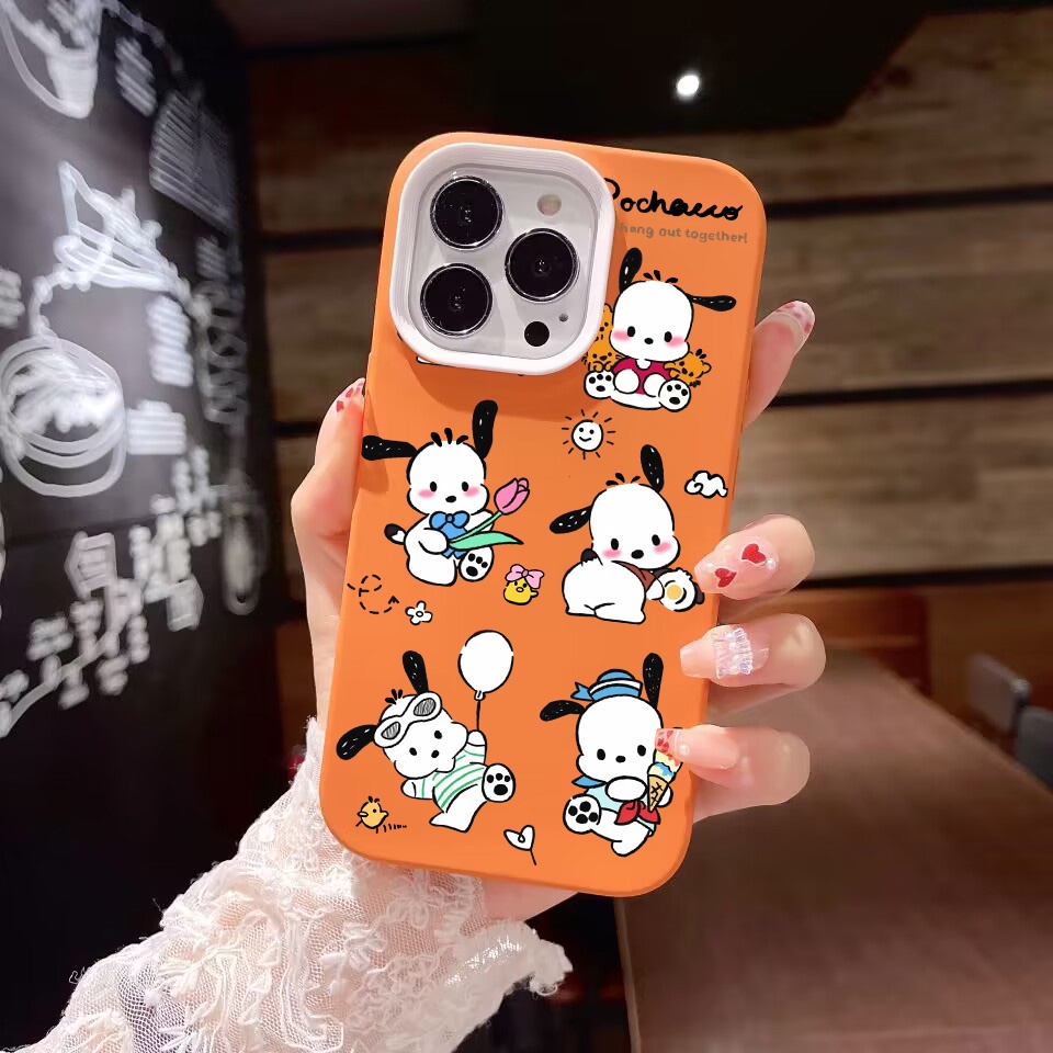 Ốp Điện Thoại silicon Dẻo 3 Trong 1 Hình Pochacco Dễ Thương Cho iPhone 14Promax 13 12 11 7Plus 7 X Xs Max XR