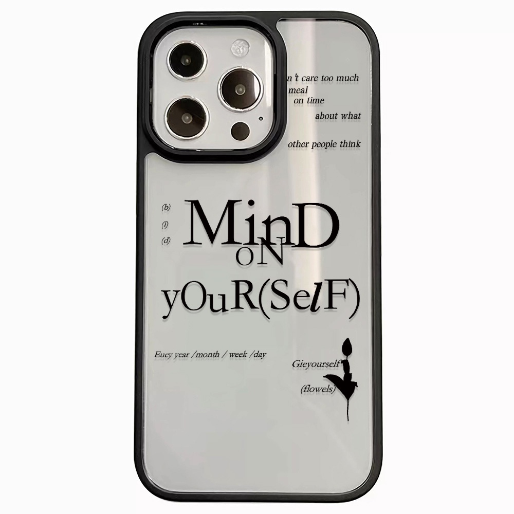 Ốp Điện Thoại Nhựa Acrylic Cứng Trong Suốt In Chữ Mind Thời Trang Cho iphone 14promax 11 13 12 7Plus 8 X XS Max