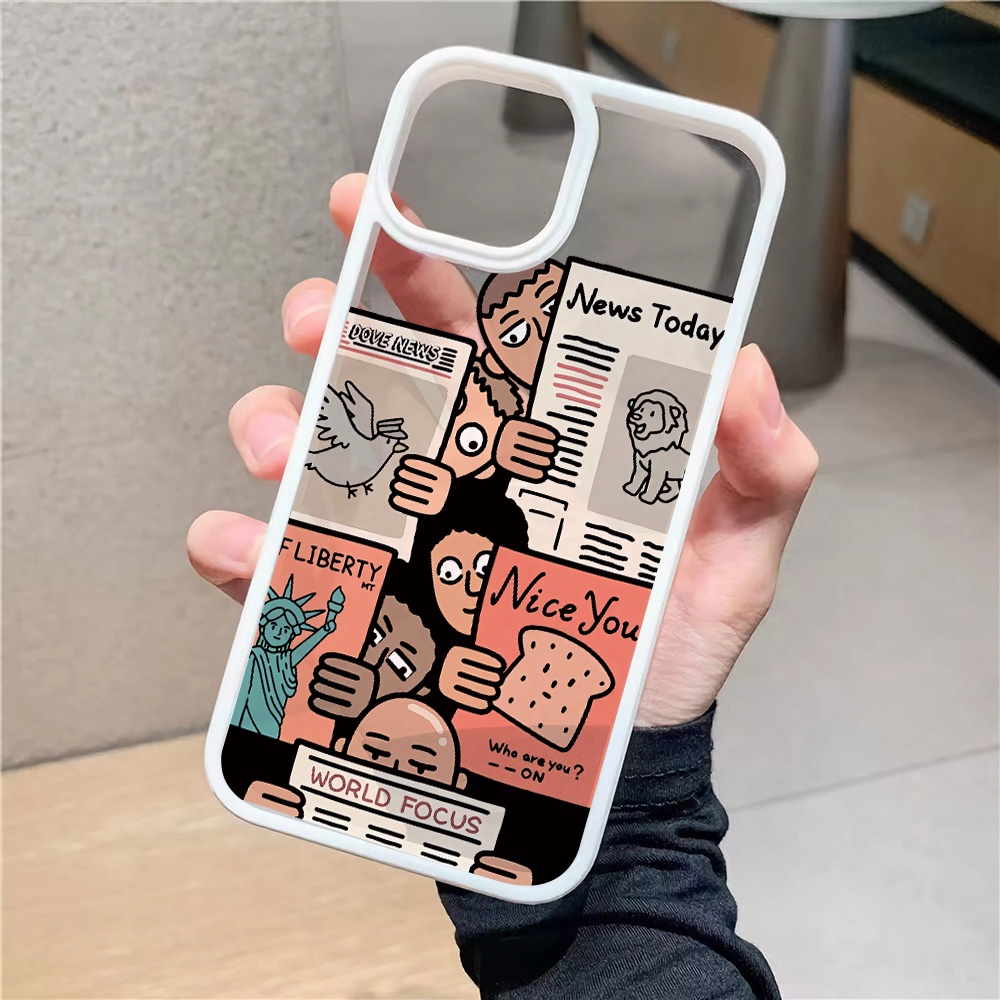 Ốp Điện Thoại Acrylic Cứng Trong Suốt In Hình Thời Trang Cho iphone 14promax 11 13 12 7Plus 8 X XS Max