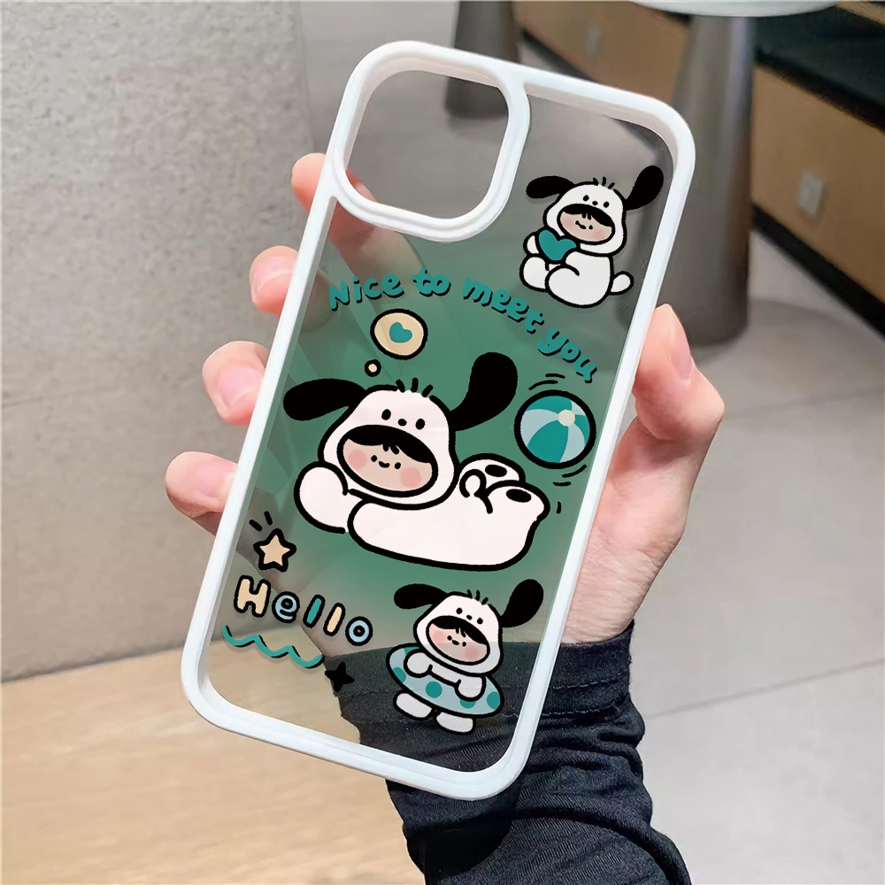 Ốp Điện Thoại Nhựa Acrylic Cứng Trong Suốt Hình Cún Dễ Thương Cho iphone 14promax 11 13 12 7Plus 8 X XS Max