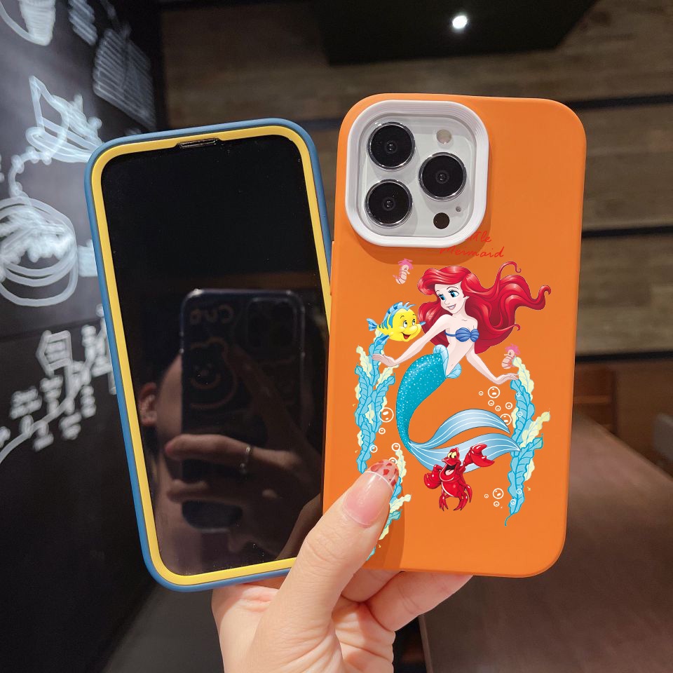 Ốp Điện Thoại silicon Dẻo Hình Nàng Tiên Cá 3 Trong 1 Cho iPhone 14Promax 13 12 11 7Plus 7 X Xs Max XR