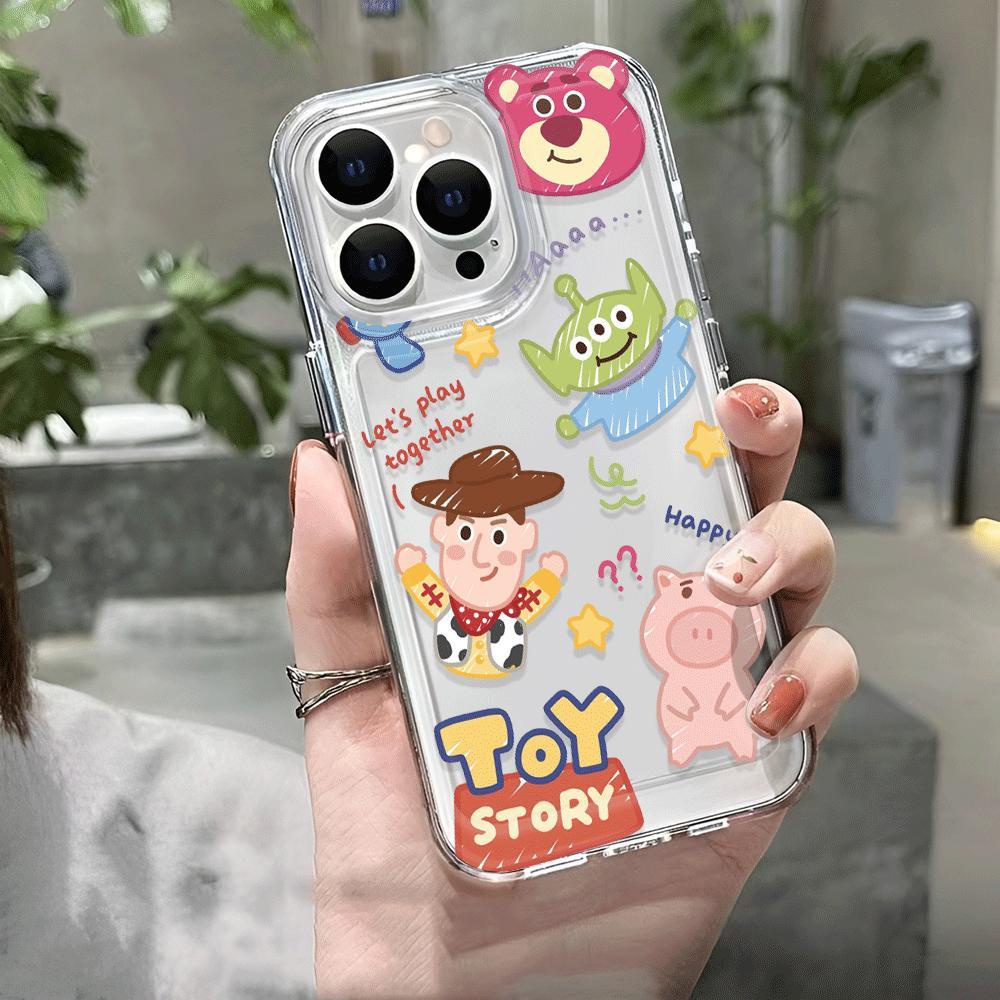 Ốp Điện Thoại Trong Suốt In Hình Gấu Hoạt Hình Cho iphone 14promax 13 12 11 7Plus 7 8 Plus X XR XSMax