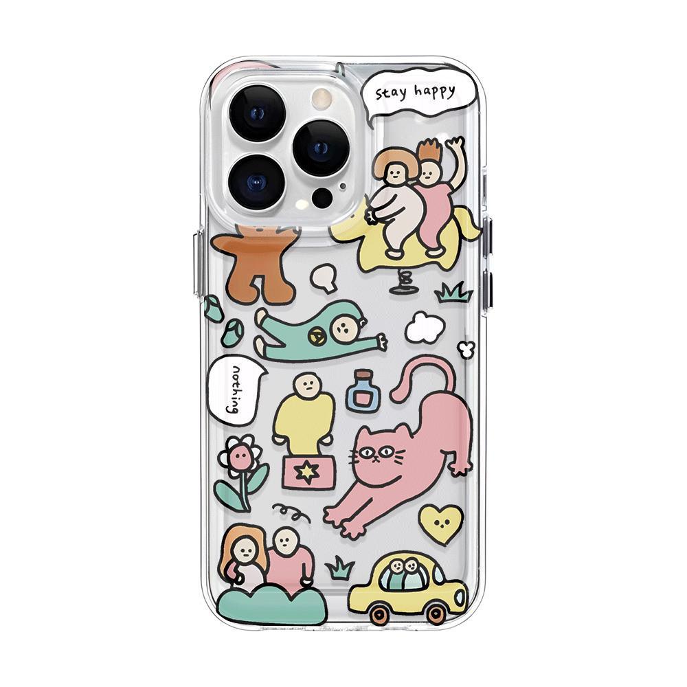 Ốp Điện Thoại Trong Suốt In Hình Mèo Hoạt Hình Cho iphone 14promax 13 12 11 7Plus 7 8 Plus X XR XSMax