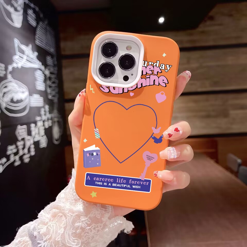 Ốp Điện Thoại silicon Dẻo Hình Trái Tim 3 Trong 1 Cho iPhone 14Promax 13 12 11 7Plus 7 X Xs Max XR