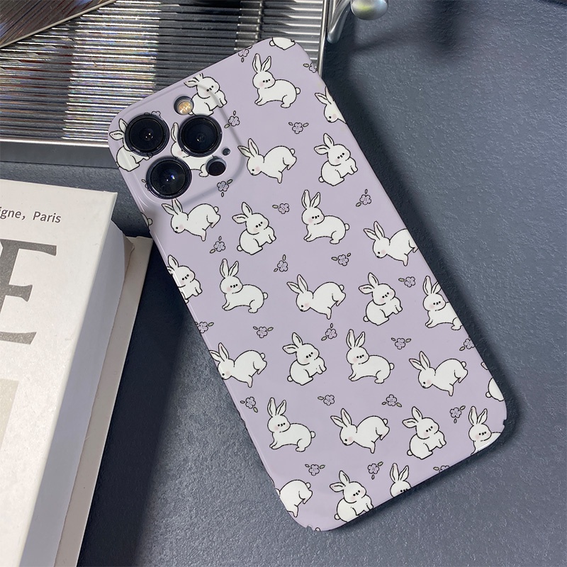 Ốp Điện Thoại Cứng Chống Sốc In Hình Thỏ Dễ Thương Cho iphone 14promax 11 13 12 7Plus 8 X XS Max