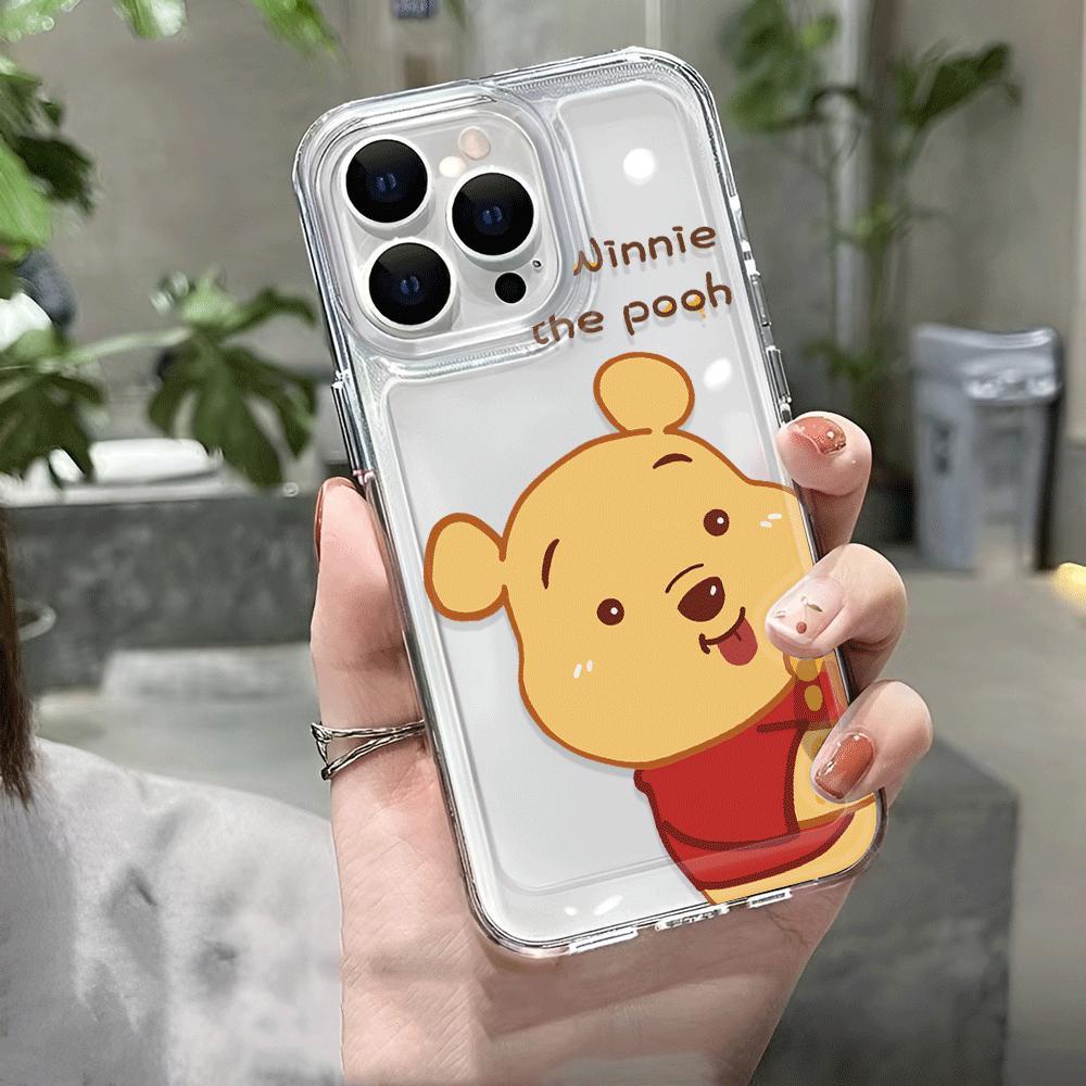 Ốp Điện Thoại Trong Suốt Họa Tiết Winnie the Pooh Chống Sốc Cho iphone 14 pro max 11 13 12 7Plus 7 8 Plus X XR XSMax
