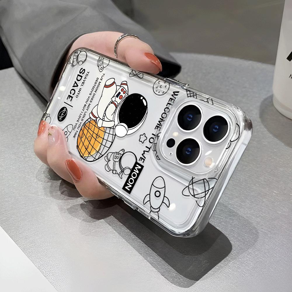 Ốp Điện Thoại Trong Suốt Chống Sốc In Hình Phi Hành Gia Cho iphone 14 pro max 11 13 12 7Plus 7 8 X XR XSMax